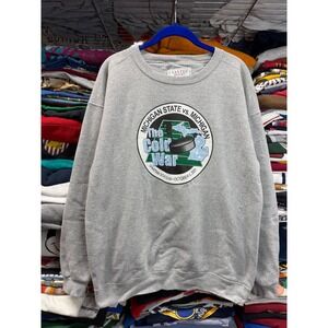 Vintage Santee Michigan State vs Michigan The Cold War Hockey Sweatshirt Mens L